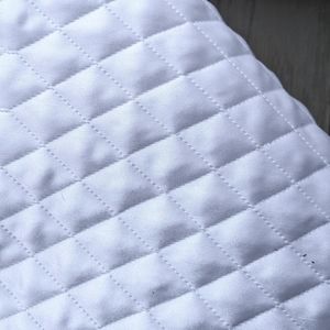 Quilted White Satin Polyester Fabric